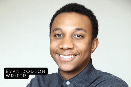 Headshot of smiling Universal Writers Program participant Evan Dodson 